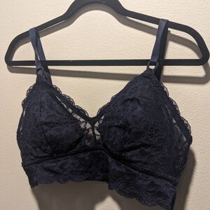 Aerie Lace Bralette in Navy Blue